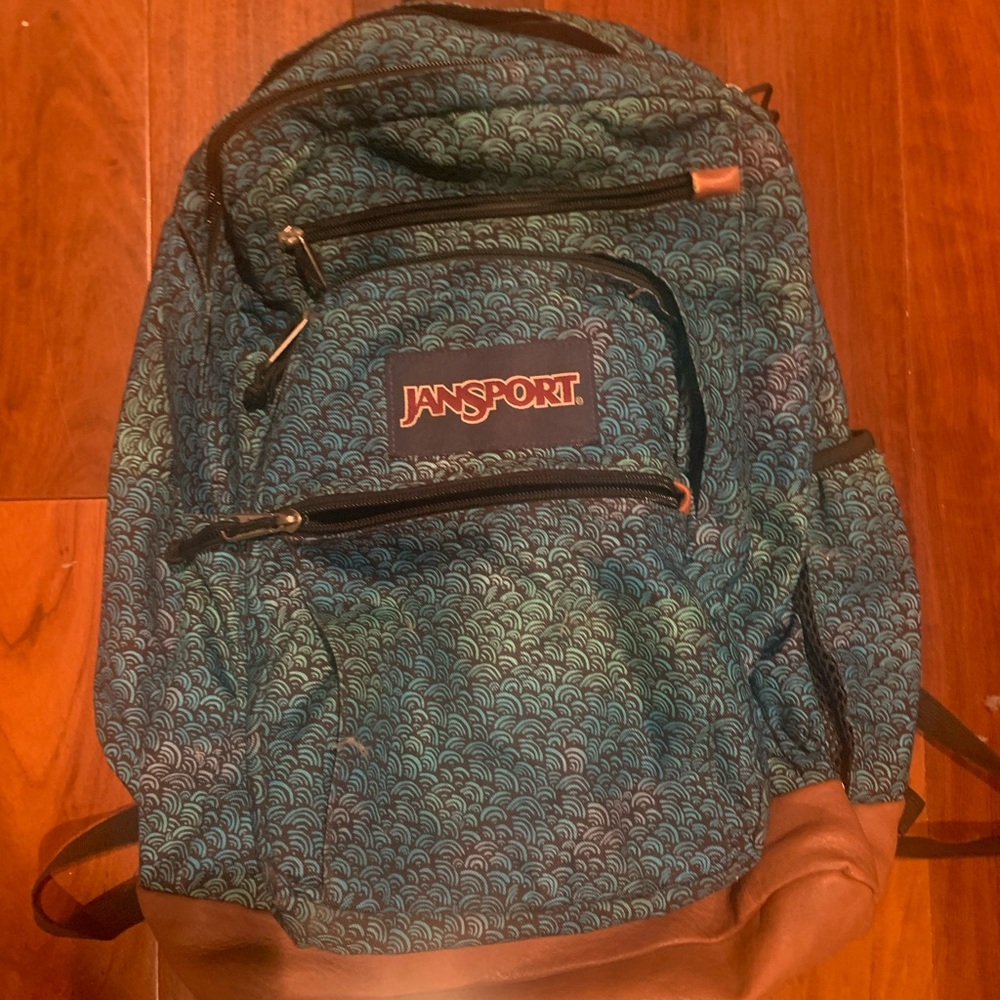 Jansport turquoise/blue Big Student backpack; ok condition